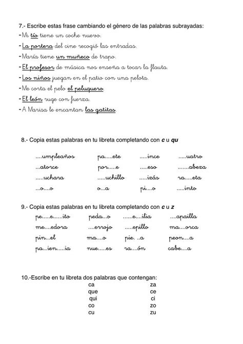 22 Fichas De Lengua Para Niños Y Niñas De Primaria Tercero De Primaria Ortografía