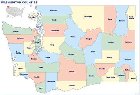 Washington counties | Vector World Maps