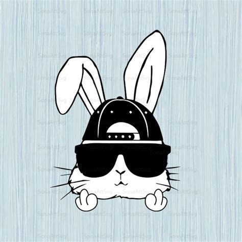 Bunny With Sunglasses Svg Boy Rabbit Svg Funny Easter Svg Bunny