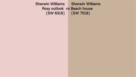 Sherwin Williams Rosy Outlook Vs Beach House Side By Side Comparison