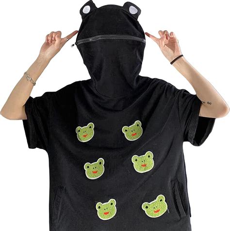 Frog Hoodie Womens Novelty Frog Hoodies Half Sleeve T Shirt