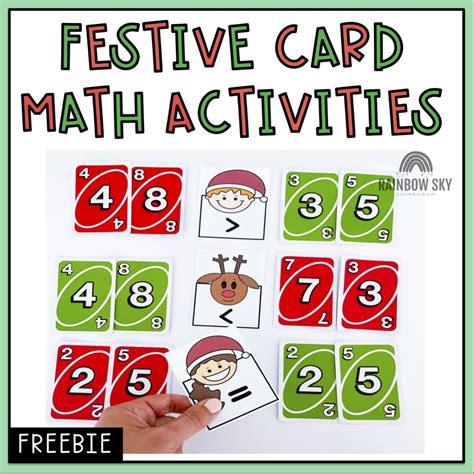 Free Christmas Math Card Games Christmas Math Centres