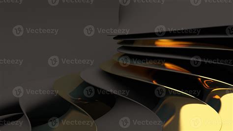 Abstract gold on black wallpaper 3d render. Elegant dark luxury ...