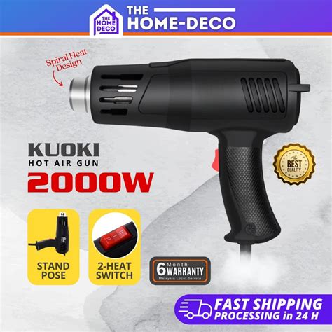 W Kuoki Hot Air Gun Heat Gun Blower Shrink Dual Adjustable Temperature Wrap Hot Gun Shopee