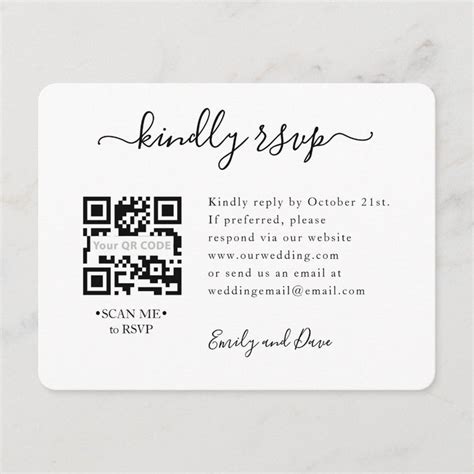 Rsvp Wedding Qr Code Enclosure Card Zazzle Wedding Invitation Details Card Rsvp Wedding