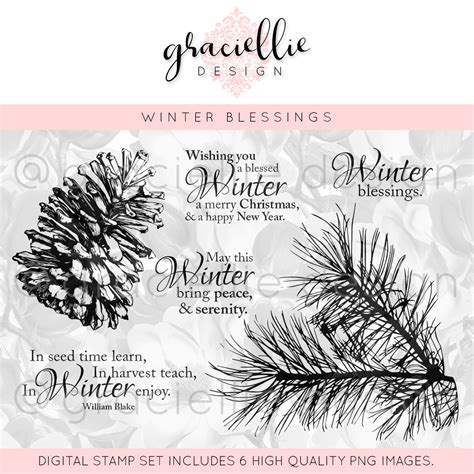 Winter Blessings Digital Stamp Set - Graciellie Design Digital Stamps