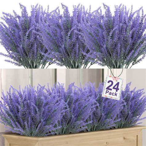 Bundles Artificial Flowers Faux Purple Flowers Fake Lavender Plant