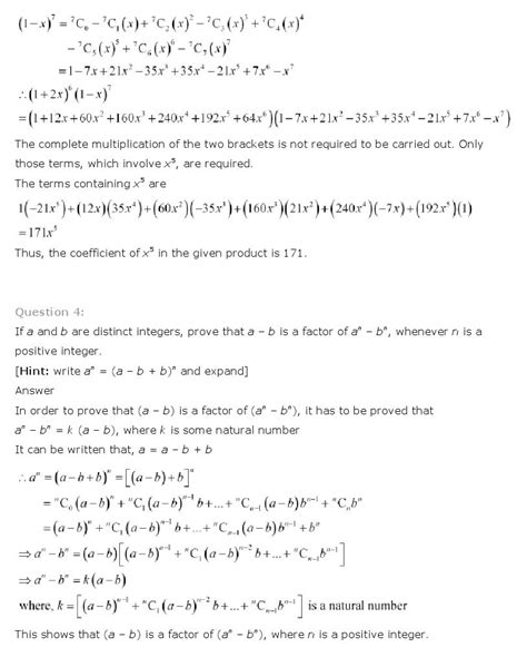 Binomial Theorem Class 11 Mathematics Ncert Solutions