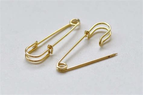 Plain Gold Kilt Safety Pins Broochs 10x35mm Set Of 10 A8522 Etsy