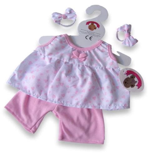 Build Your Bears Wardrobe Teddy Bear Clothes Candy Pink Pyjama For 15 Inch Teddies Slippers