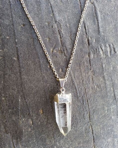 RAW QUARTZ CRYSTAL Necklace Rock Jewelry Geo Crystal