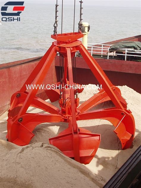 Qshi High Efficiency Four Ropes Mechanical Orange Peel Grab For