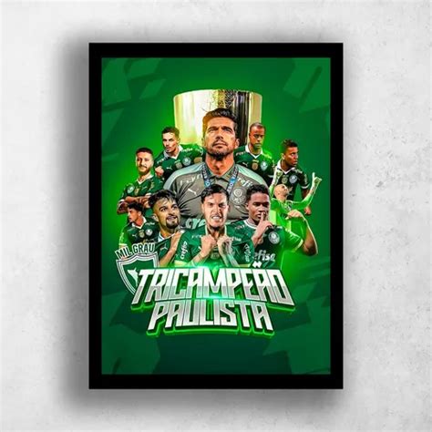 Quadro Decorativo Palmeiras Tricampeão Paulista 2024 Parcelamento sem