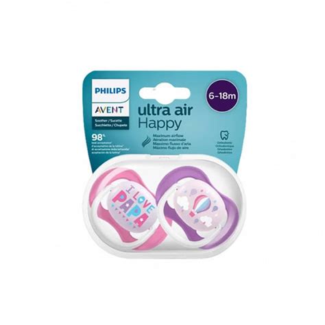 Philips Avent Ultra Air Happy Chupeta 6 18M Rapariga 2 Chupetas