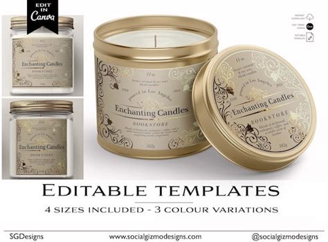 Elegant Candle Labels Apothecary Candle Label Templates - Etsy