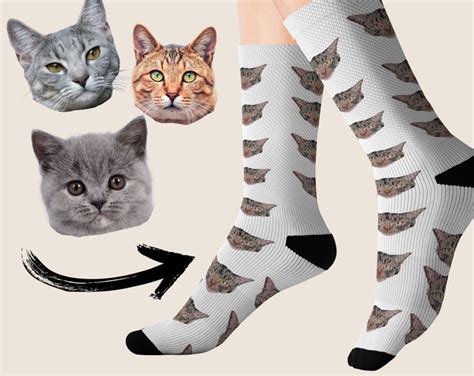 Customized Cat Socks Put Your Cute Cat On Custom Socks Cat Lovers Cat