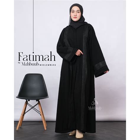 Jual Exclusive Casual Abaya Hitam Polos Turkey Abaya Fatimah Bahan