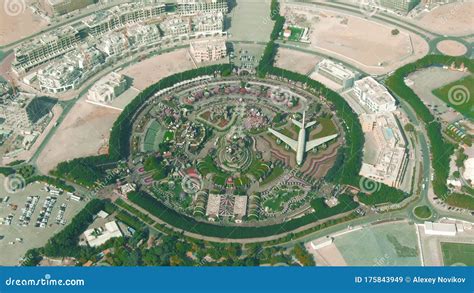 Aerial View of the Dubai Miracle Garden Round Park. UAE Editorial Stock ...