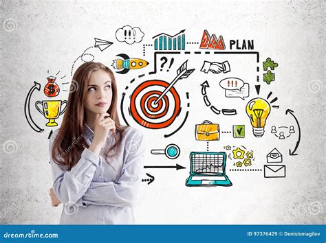 Pensive Startup Founder And Business Goals Stock Image Image Of Copy Brunette