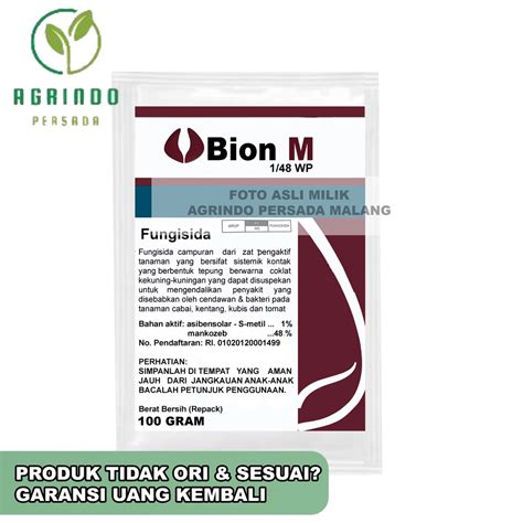 Jual Fungisida Bion M 100 Gram Fungisida Bion M 100gram Repack