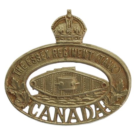 Canadian The Essex Regiment Tank Cap Badge King S Crown