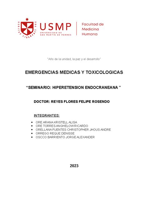 Seminario Hipertension Endocraneana EMERGENCIAS MEDICAS Y