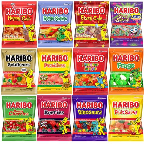 Buy Haribo Assorted Flavors Pack Of 12 5oz Bags For Gummy Lovers