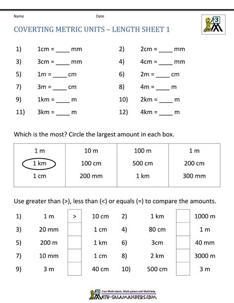 Units Of Measurement 4th Grade Worksheets