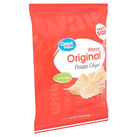 Great Value Original Wavy Potato Chips Party Size 15 25 Oz