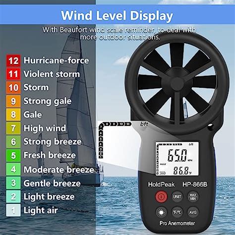 HoldPeak 866B Handheld Anemometer With Tripod Digital Wind Speed Gauge