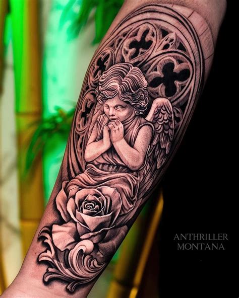 Angel Sculpture Tattoo By Anthriller Montana Tatuagem