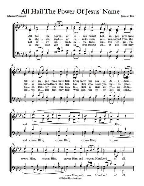 Free Choir Sheet Music – All Hail The Power Of Jesus’ Name (Diadem ...