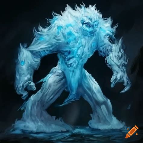 Detailed High Quality Fantasy Art Of An Ice Elemental On Craiyon