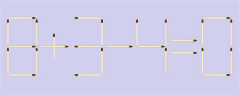 Головоломка 8+3-4 из спичек. Головоломки с ответами