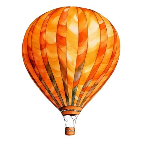 Premium Vector Watercolor Illustration Of A Orange Hot Air Balloon Ai Illustration