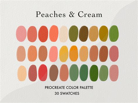 Peaches And Cream Procreate Color Palette 30 Procreate Swatches Color