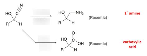 Cyanohydrin To Amine And Carboxylic Acid Diagram Quizlet