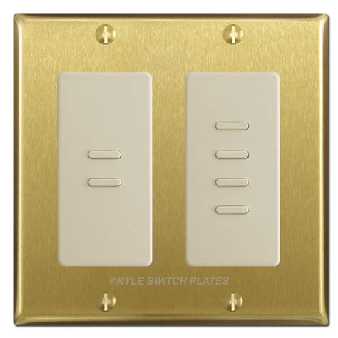 Touch-Plate 2 Button Ultra Low Voltage Light Switches - Almond