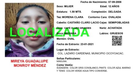 Encuentran A Mireya Guadalupe Niña De 12 Años Desaparecida Por 7 Meses