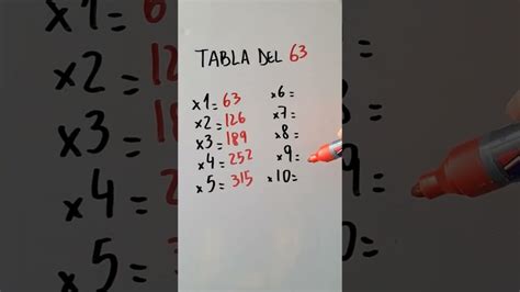 🔢 ️ Descubre La Efectiva Tabla De Multiplicar Del 63 Para Dominar Las