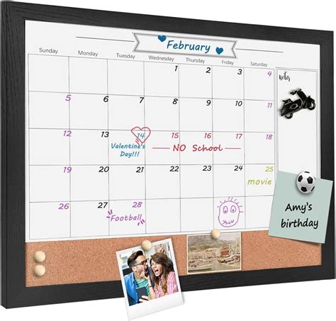 Amazon Quartet Combination Magnetic Whiteboard Calendar