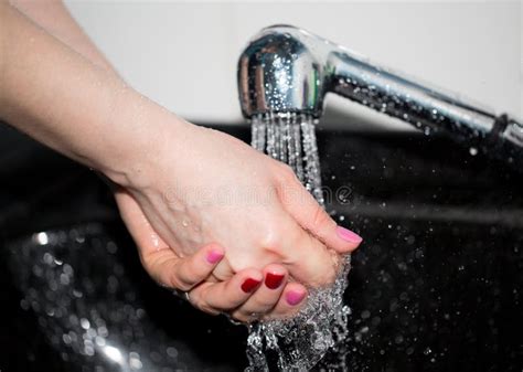 Hand Washing with Tap Water Stock Photo - Image of clean, wellness: 100642588