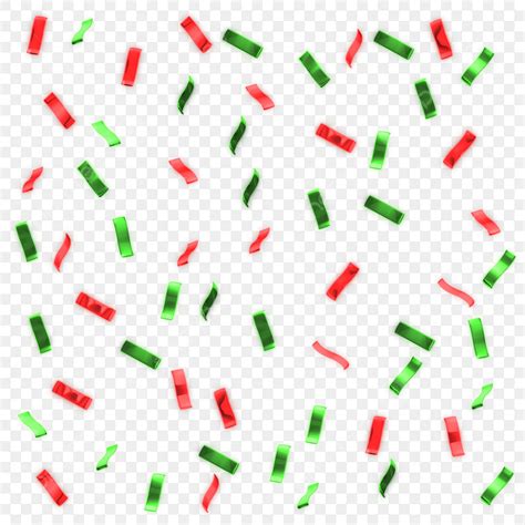 Confeti Navideño Brillante Rojo Y Verde Estilo De Dibujos Animados 3d