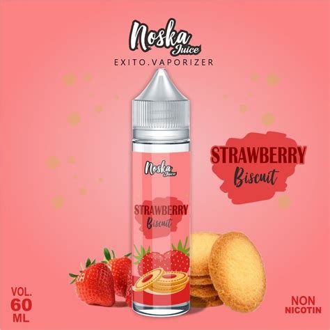 Jual 0mg Noska Strawberry Biscuit 60ml Liquid Vapor Vape Noska Juice