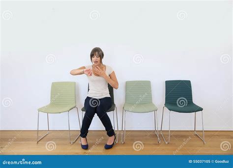 Impatient Woman In Waiting Room Stock Image Image Of Woman Waiting