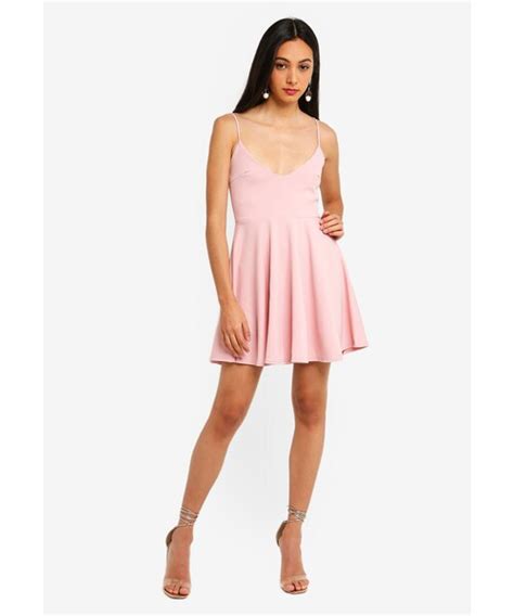 Missguided Petite Strappy Scuba Skater Dress Wear