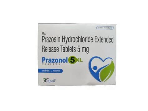 Prazosin Hydrochloride Extended Release Tablets 5 Mg At Rs 201stripe