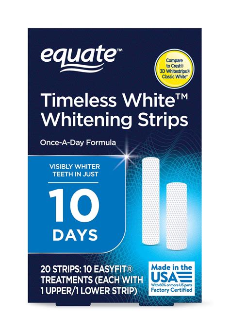 Equate Timeless White Whitening Strips Enamel Safe Whitening