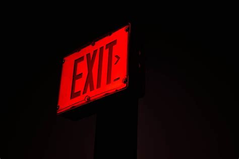 HD Wallpaper Exit Sign Inscription Communication Illuminated Red