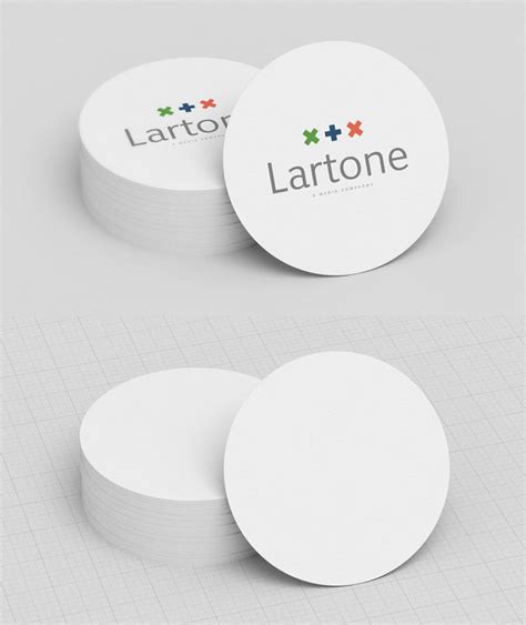 Free White Circle Business Card Mockup - CreativeBooster